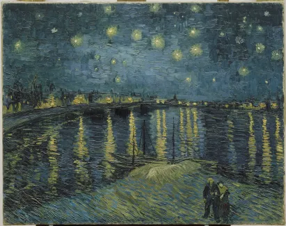 Vincent van Gogh (Dutch, 1853–1890). Starry Night, 1888. Oil on canvas; 28 3/4 x 36 1/4 in. (73 x 92 cm). Musée d&#039;Orsay, Paris, gift of M. and Mme Robert Khan-Sriber, in memory of M. and Mme Fernand Moch, 1975, RF 1975-19.