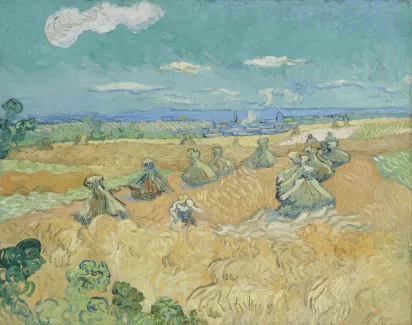 Vincent van Gogh (Dutch, 1853–1890). Wheat Fields with Reaper, Auvers, 1890. Oil on canvas; 29 x 36 5/8 in. (73.6 x 93 cm). Toledo Museum of Art, purchased with funds from the Libbey Endowment, gift of Edward Drummond Libbey, 1935.4.