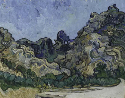 Vincent van Gogh (Dutch, 1853–1890). Mountains at Saint-Rémy, 1889. Oil on canvas; 28 11/16 x 36 1/4 in. (72.8 x 92 cm). Solomon R. Guggenheim Museum, New York, Thannhauser Collection, gift, Justin K. Thannhauser, 1978, 78.2514.24.