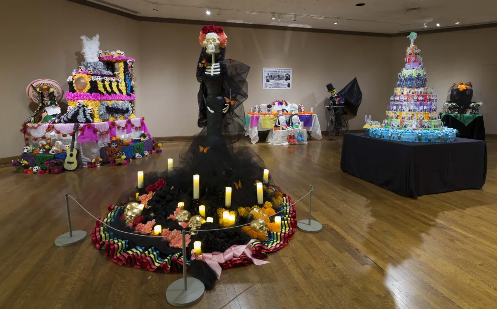 Many ofrendas altars on display at the DIA