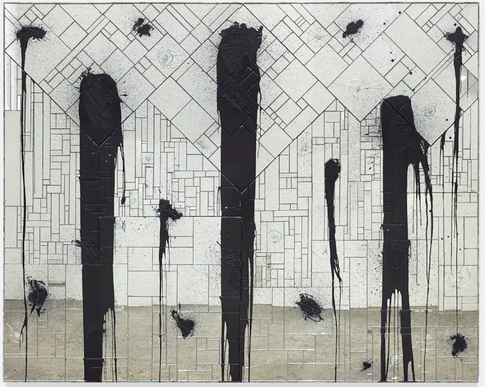 "River Crossing," 2011, Rashid Johnson, American; mirrored tile, black soap, wax. Detroit Institute of Arts.