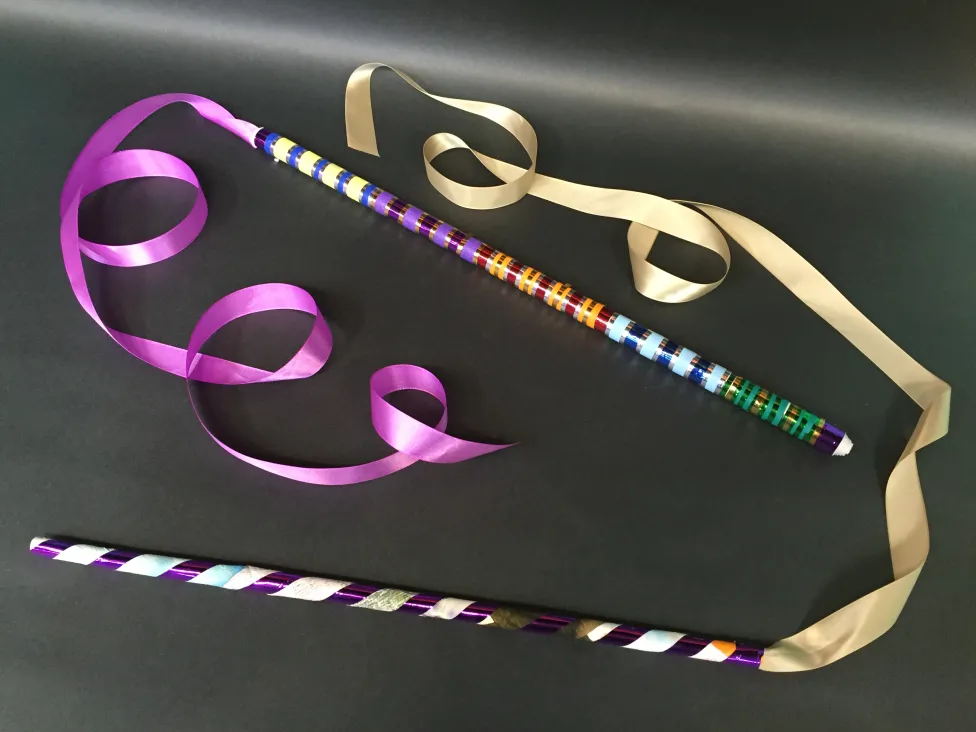 Rhythmic ribbon batons