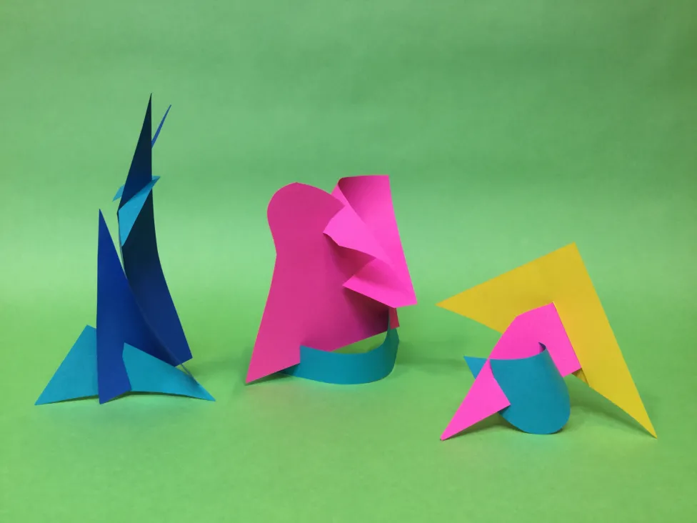 Examples of stabiles made in the DIA's Art-Making Studio