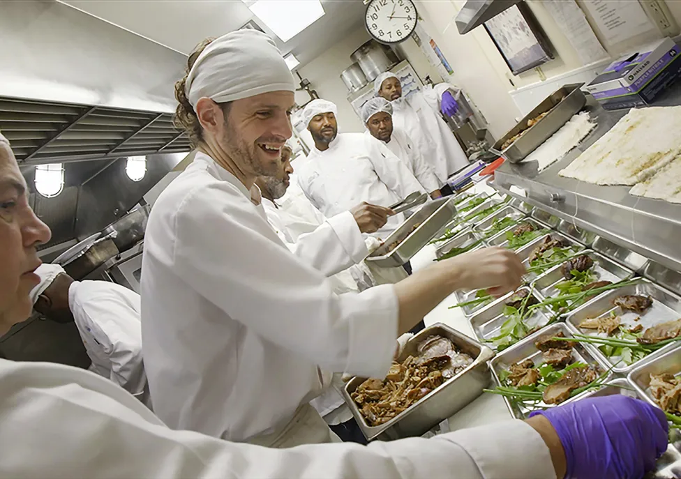 Kitchen staff at work