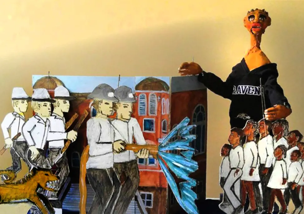 Paper puppets telling the story of Civil Rights Children’s Crusade