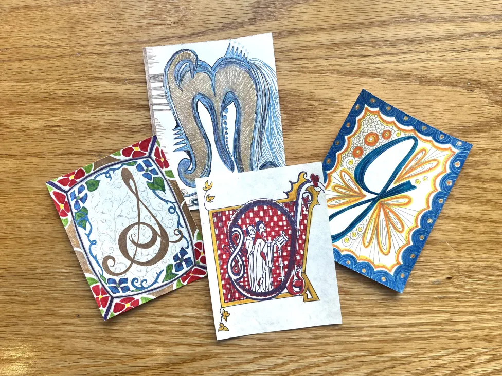 Illuminated manuscripts made at the DIA's Artmaking Studio