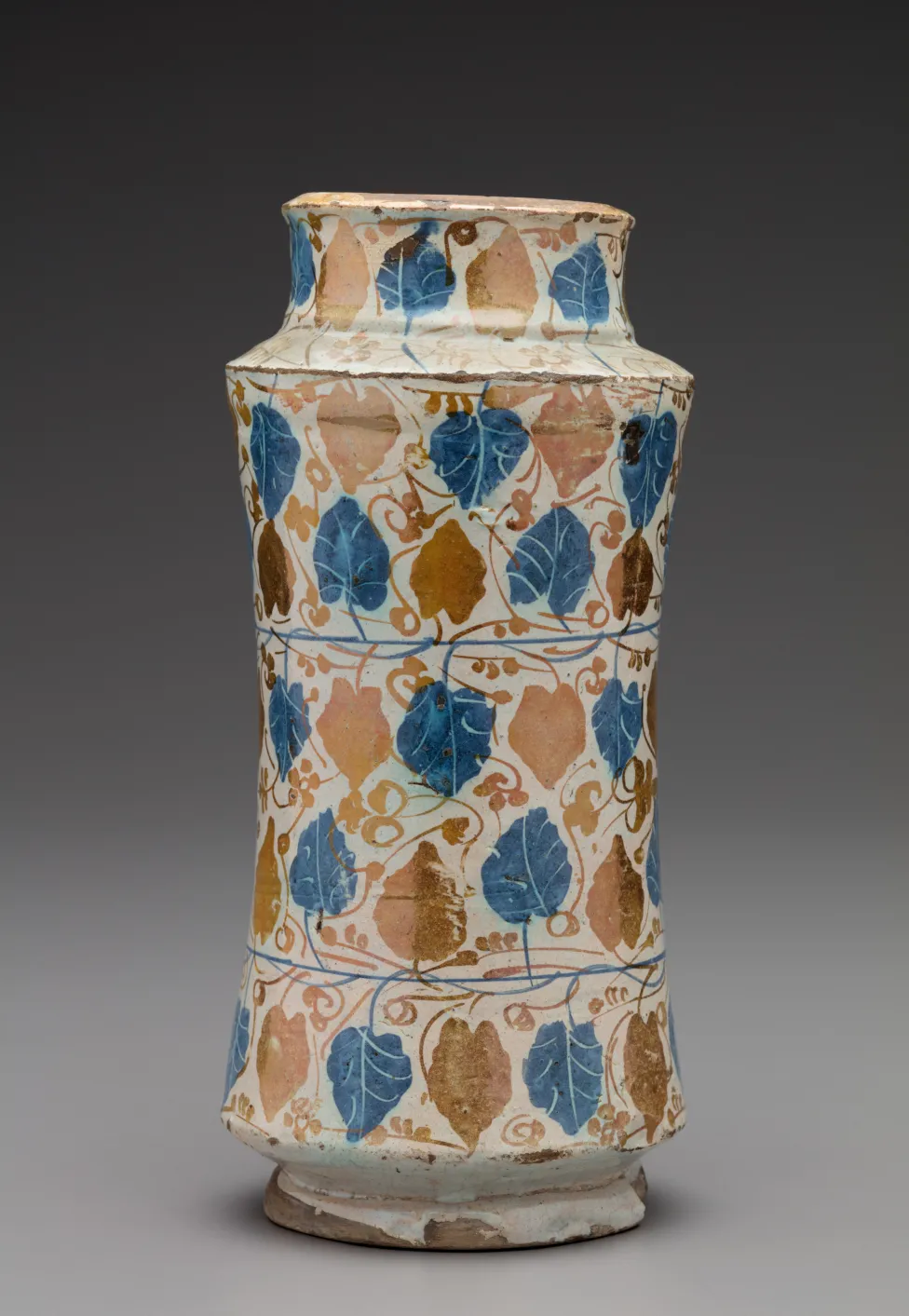Islamic, Spanish, Pharmacy Jar, 1440-1480, tin-glazed earthenware with cobalt and luster. Detroit Institute of Arts, Gift of K. T. Keller, 63.358.
