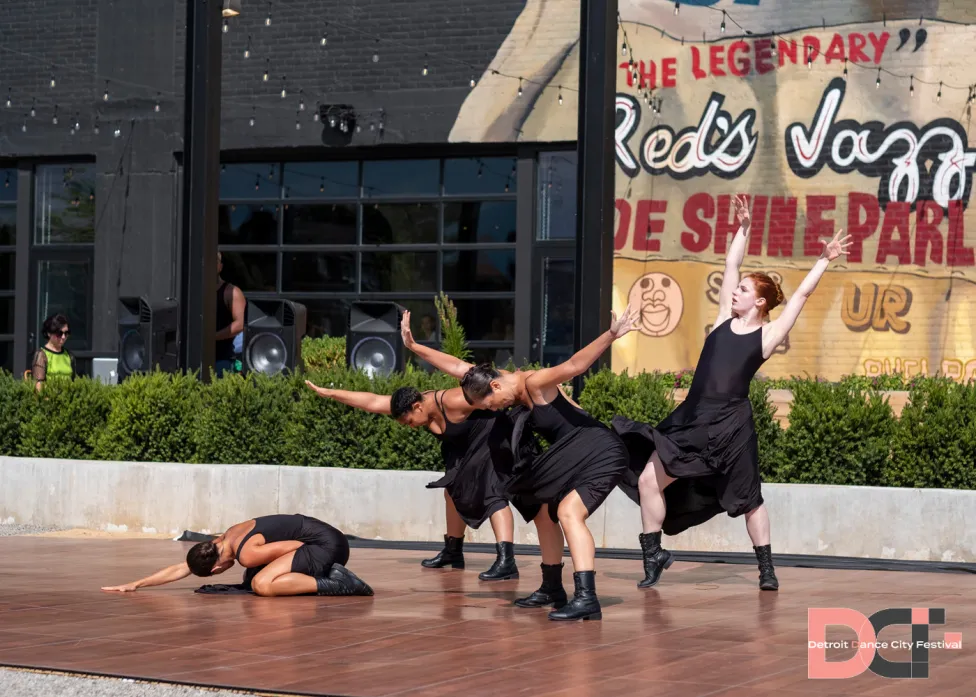 Dancers on an outdoor stage