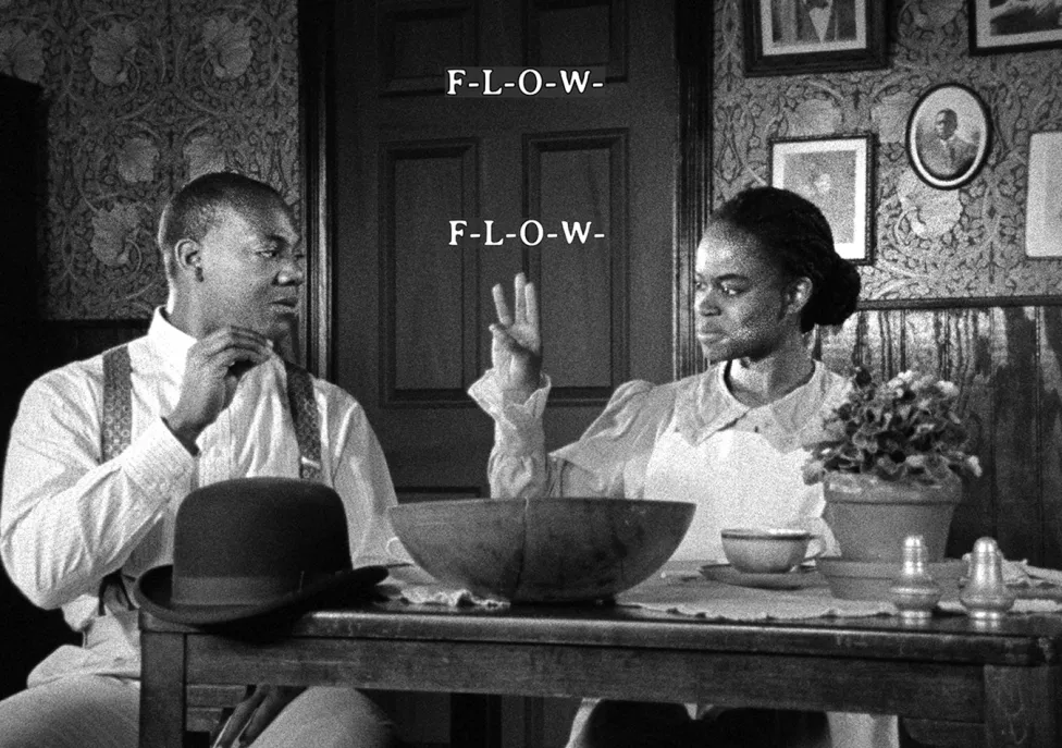 A still from the film Compensation
