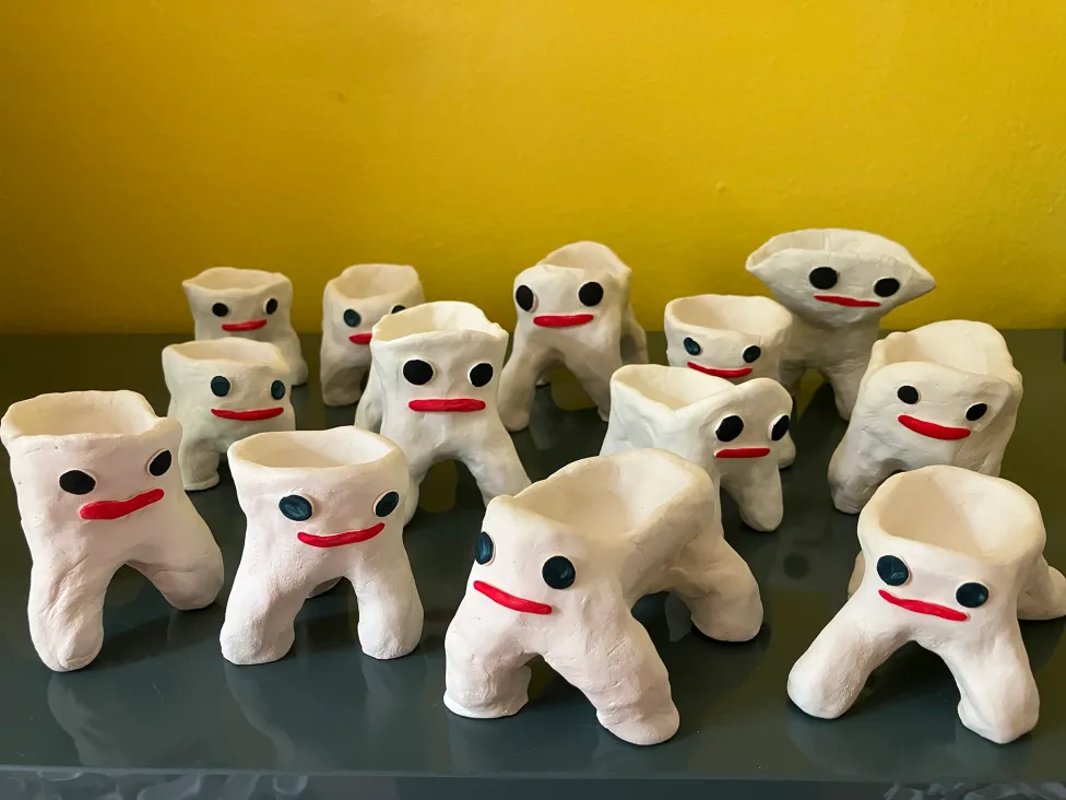 A group of "goos" created by Detroit artist Melissa Dettloff