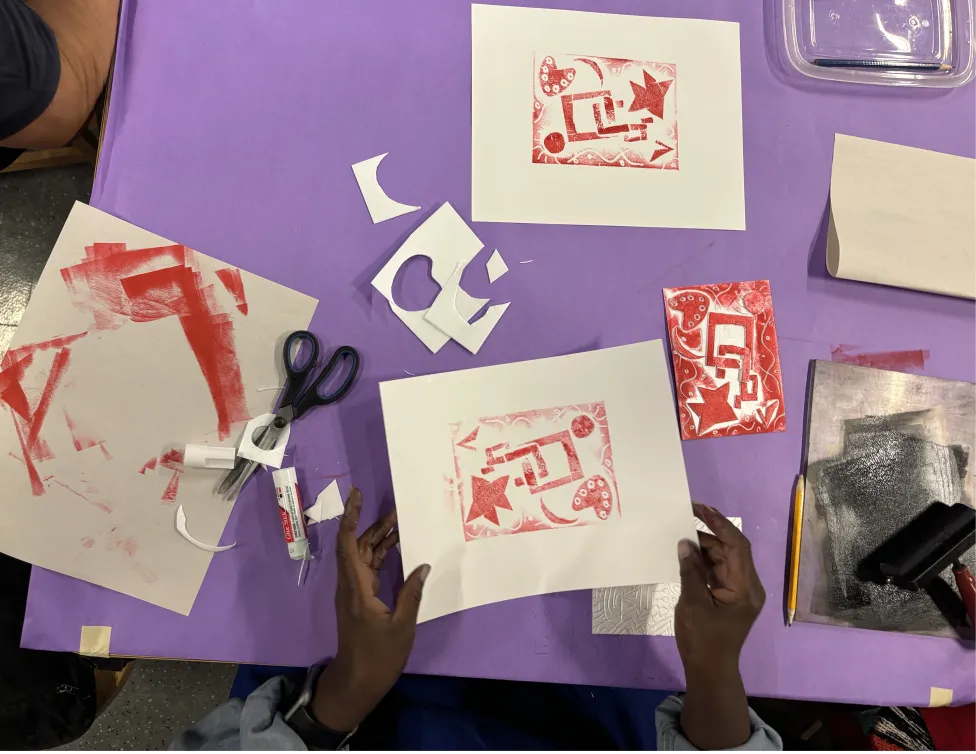 Example of printmaking in the DIA's Artmaking Studio