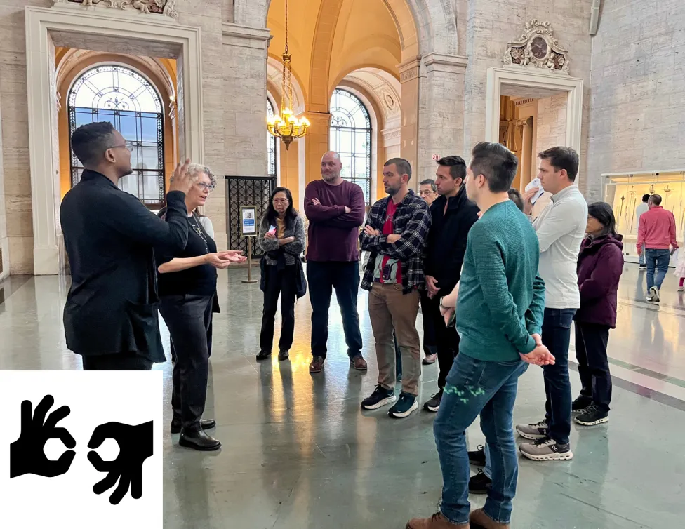 An ASL setting off from the DIA's Great Hall