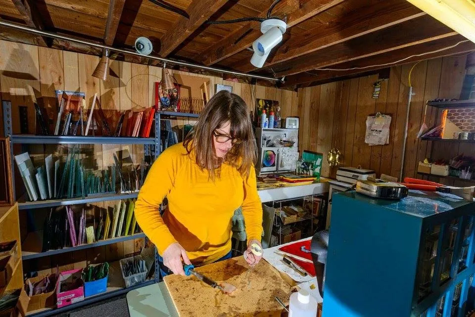 Carey Gustafson in their studio