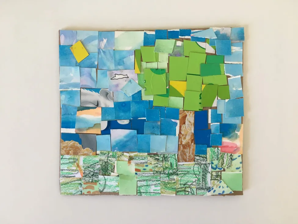 An example of Cardboard Mosaics made in the DIA's Artmaking Studio
