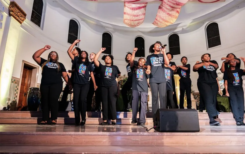 Mosaic Singers on stage