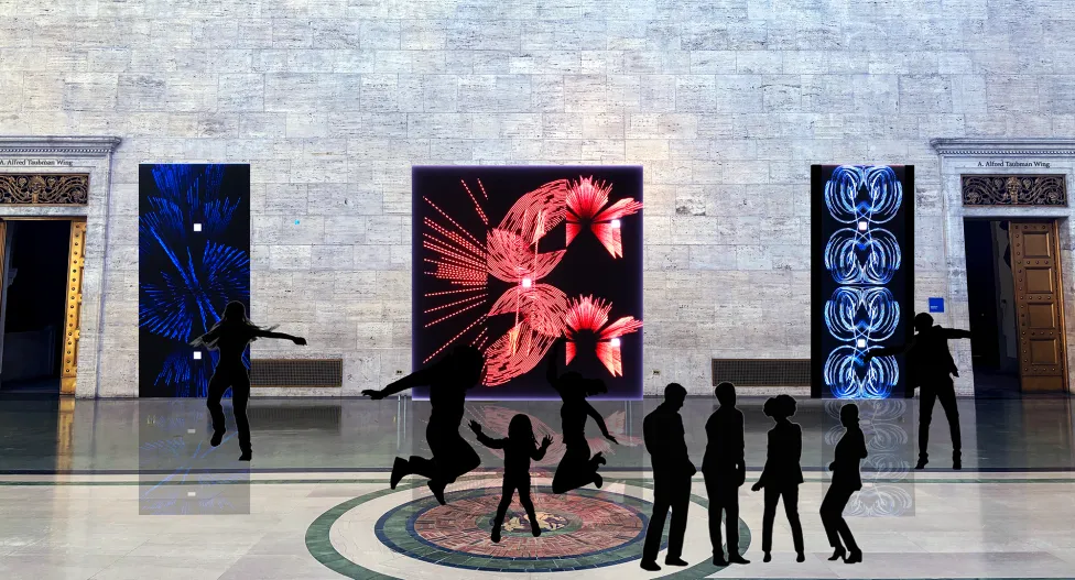 A mockup of the FORTUNES installation in the DIA's Great Hall