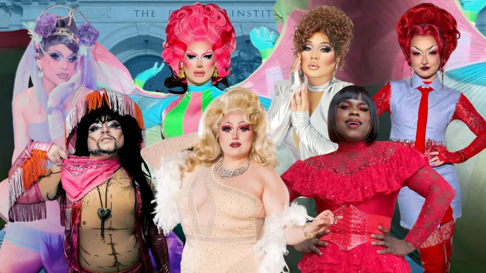 A mockup of photos of Aphrodite, Emma Sapphire, Jezebel, Rose Ritz, Sir Guy, Tessa Mystic, and Valentine Rosé.