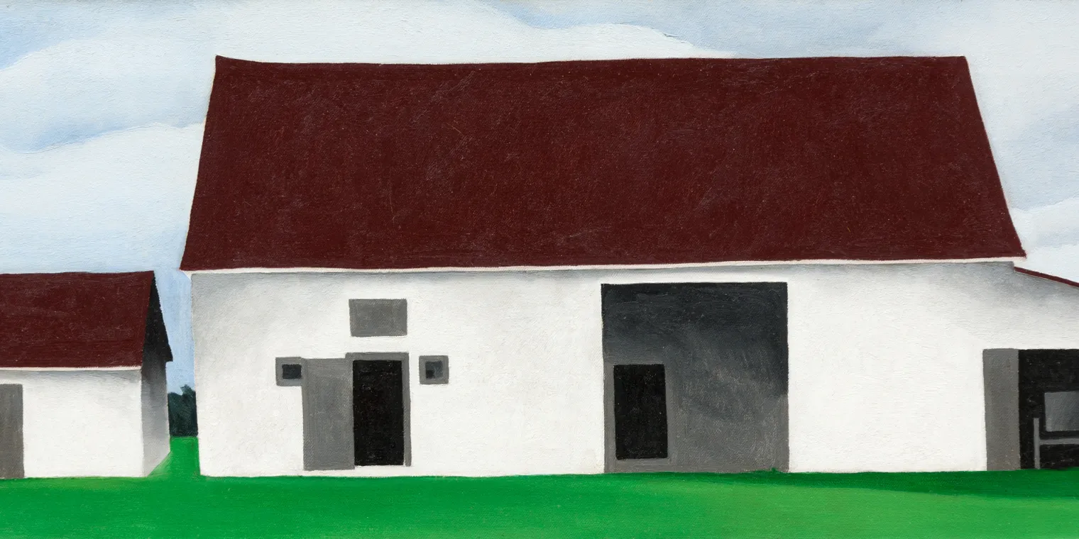 Georgia O'Keeffe (American, 1887-1986). Stables, 1932. Oil on canvas. Detroit Institute of Arts, Gift of Robert H. Tannahill, 45.454.
