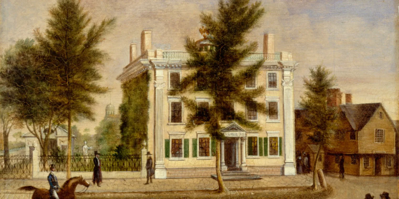 attributed to Mary Jane Derby, Pickman-Derby House, 70 Washington Street, Salem, Massachusetts, ca. 1825, oil on canvas. Detroit Institute of Arts, Founders Society Purchase, Gibbs-Williams Fund, 44.84. 