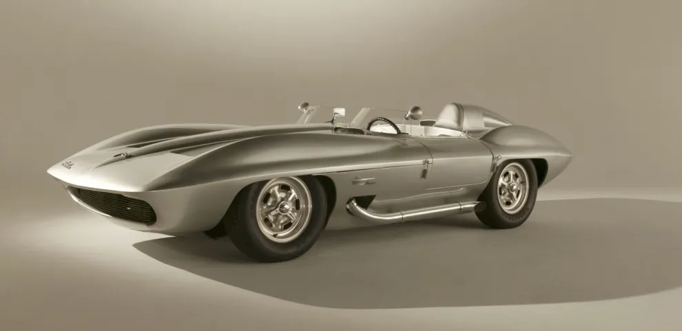 silver convertible on exhibition