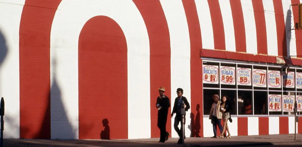 Red striped storefront