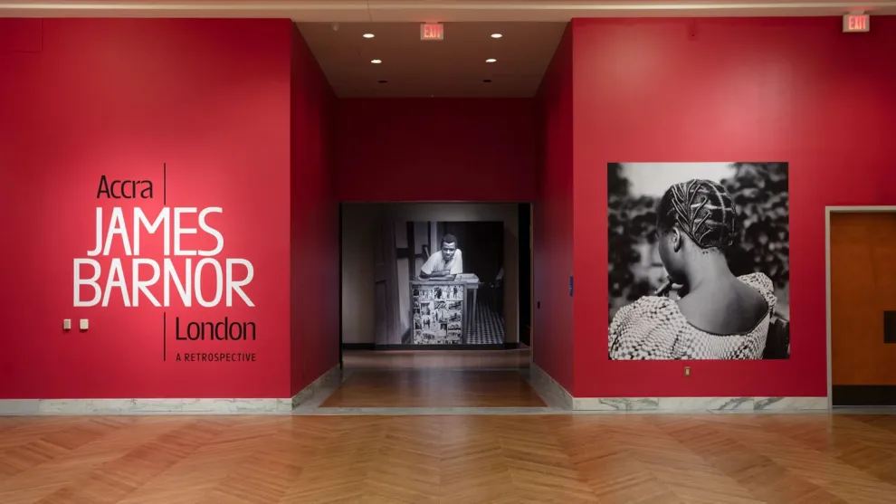The entrance to the exhibition, James Barnor: Accra/London—A Retrospective