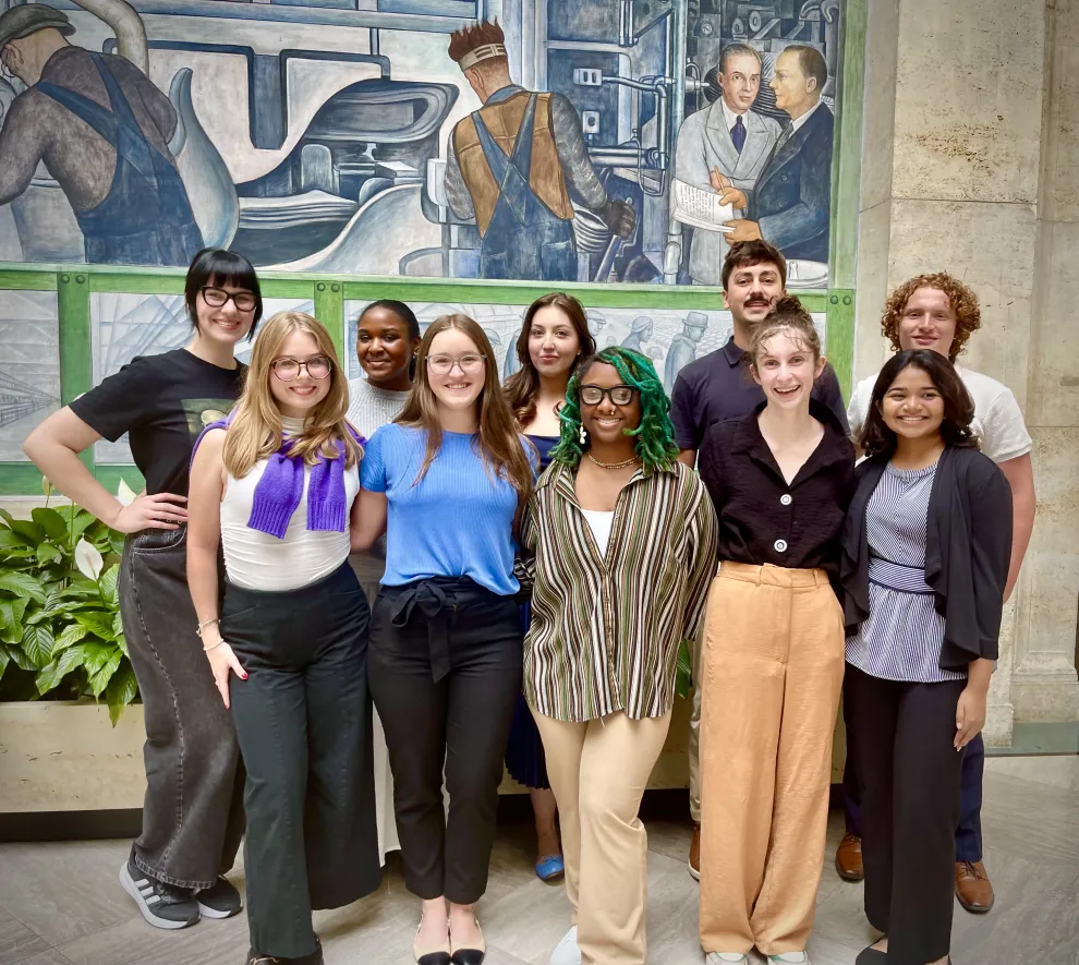 DIA summer 2024 interns standing in Rivera Court