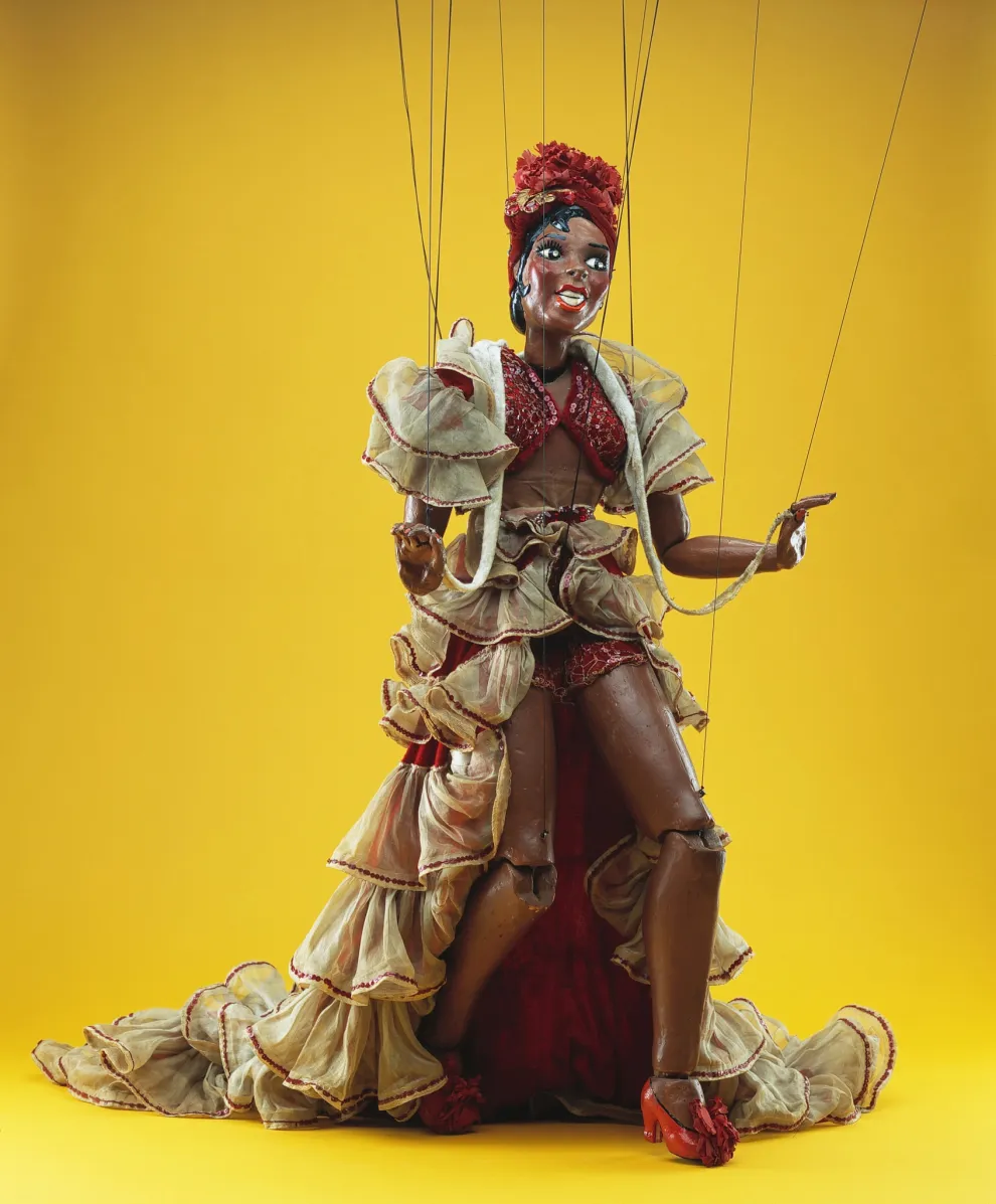 Frank Paris, Josephine Baker, 1937, Plastic Wood, paint, crushed velvet, cloth, sequins, jewels and silk. Detroit Institute of Arts, Gift of the artist, 55.470.
