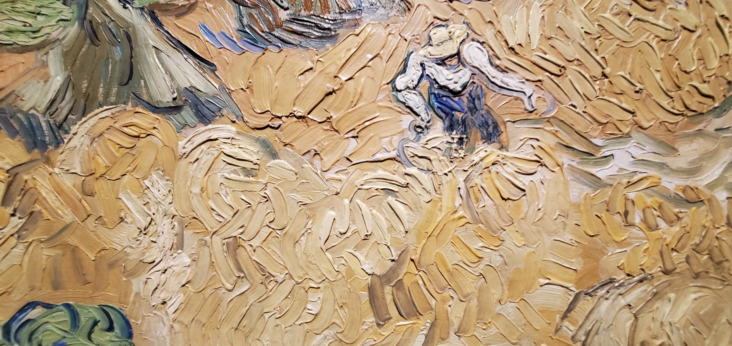 Detail of &quot;Wheat Fields with Reaper,&quot; taken by Marsha Battle Philpot at the Detroit Institute of Arts&#039; Van Gogh In America exhibition.