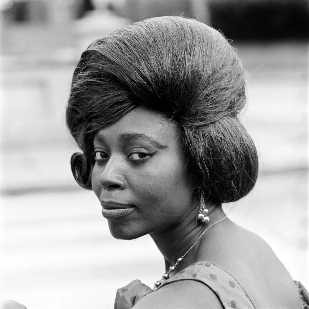 James Barnor (Ghana, b. 1929). Eva, Barnor’s niece and daughter of J. Peter Doodoo, London, 1960-69 (printed 2010–20). Gelatin silver print. Autograph, London.