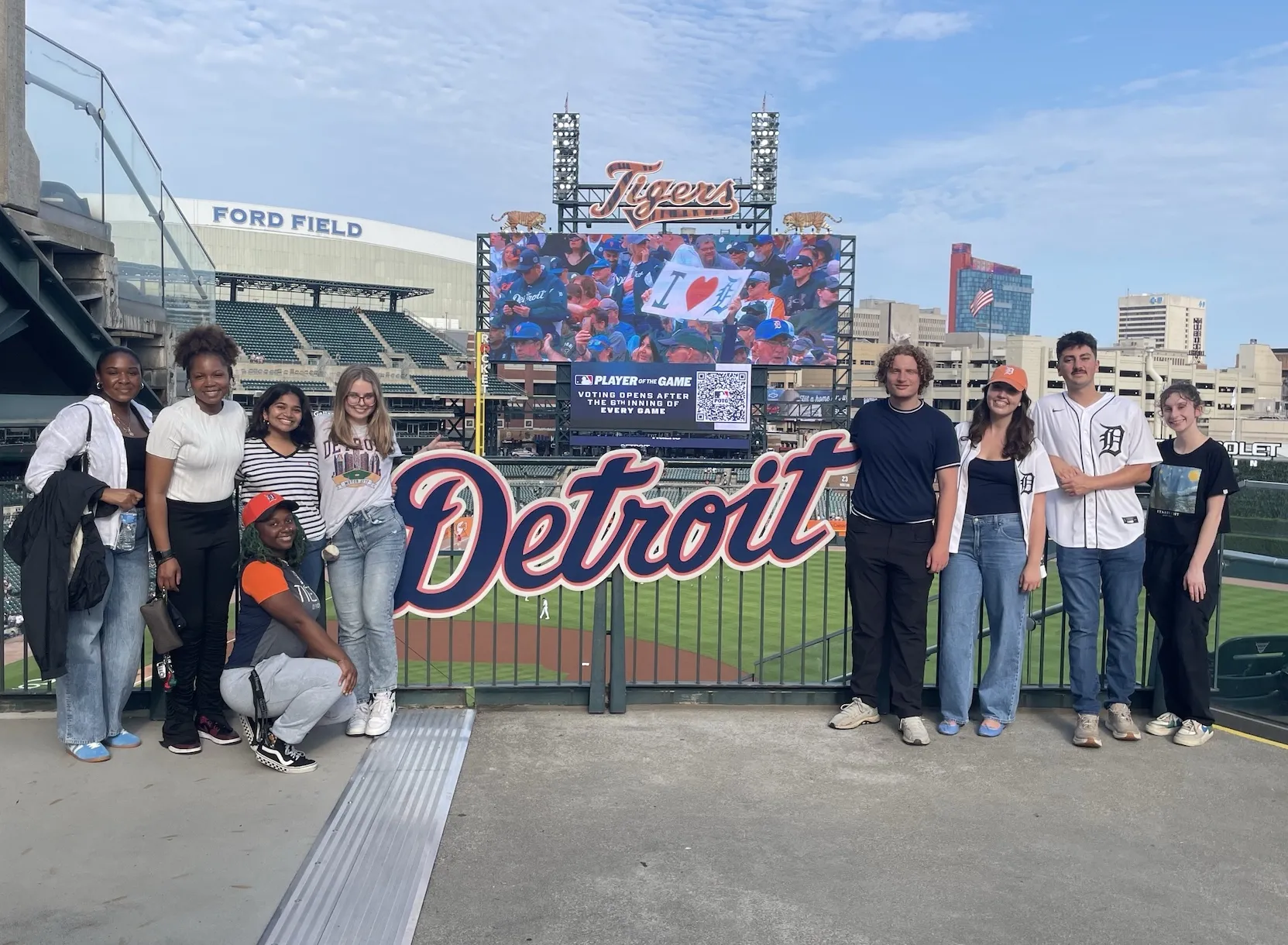 DIA interns at a Detroit Tigers game