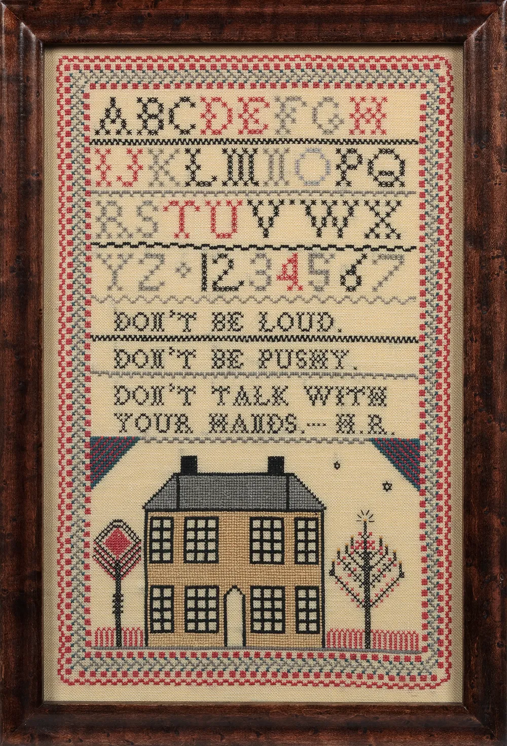 Elaine Reichek, Sampler (H.R.), 1993. The Jewish Museum, New York, 1997-195f © Elaine Reichek
