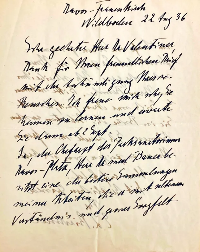 Ernst Ludwig Kirchner wrote this letter in German to William Valentiner, who directed the DIA from 1924 to 1945. It is part of the Valentiner correspondence records the DIA received in March from the North Carolina State Archive.