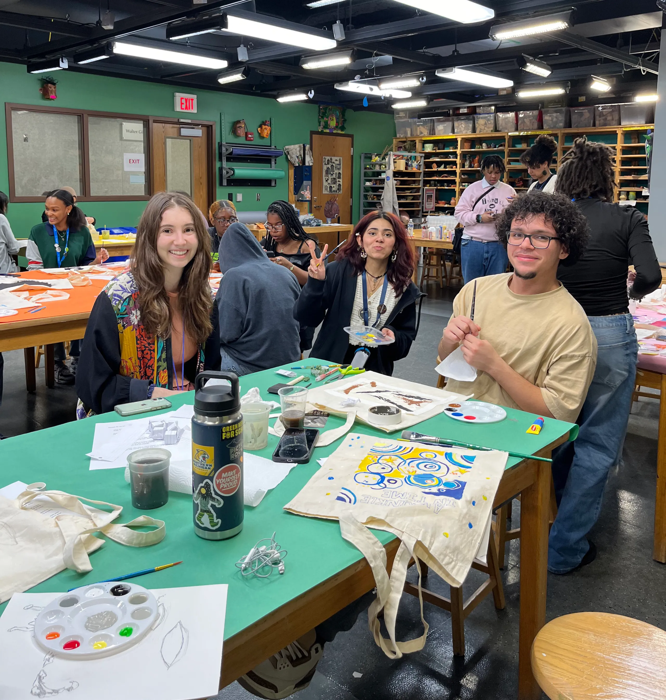 Teen Arts Council making art in the DIA's Artmaking studio