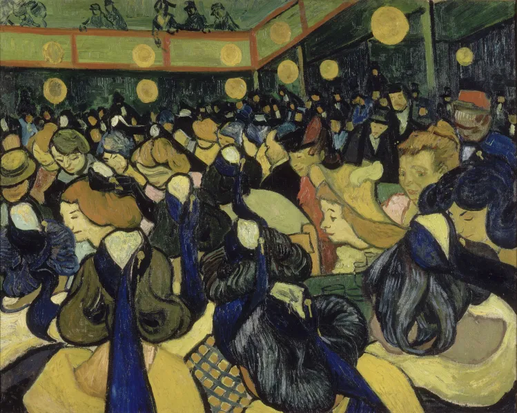 Vincent van Gogh (Dutch, 1853–1890). The Dance Hall at Arles, 1888. Oil on canvas; 25 5/8 x 33 5/8 in. (65 x 85.5 cm). Musée d’Orsay, Paris, gift of M. and Mme André Meyer, 1951, RF 1950-9. 