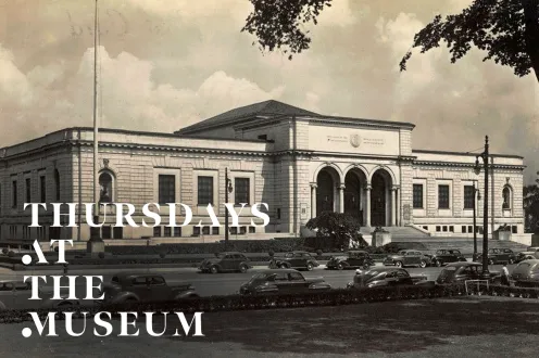 A black and white photo of the façade of the DIA from early in the 20th century