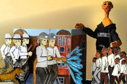 Paper puppets telling the story of Civil Rights Children’s Crusade