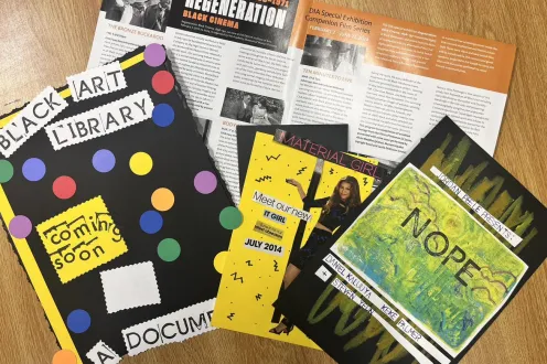 Examples of movie posters made in the DIA's artmaking studio