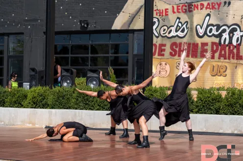 Dancers on an outdoor stage