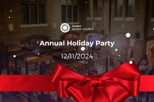 Text reading Annual Holiday Party 12/1/2024