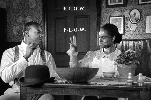 A still from the film Compensation