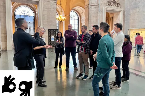 An ASL setting off from the DIA's Great Hall
