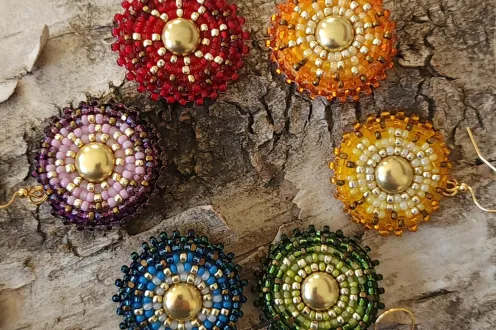 Examples of beading made at the DIA's artmaking studio