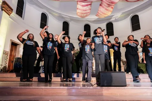 Mosaic Singers on stage