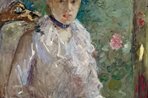 Morisot painting of a woman in a garden