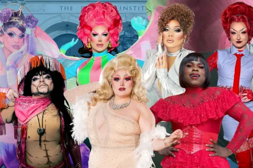 A mockup of photos of Aphrodite, Emma Sapphire, Jezebel, Rose Ritz, Sir Guy, Tessa Mystic, and Valentine Rosé.