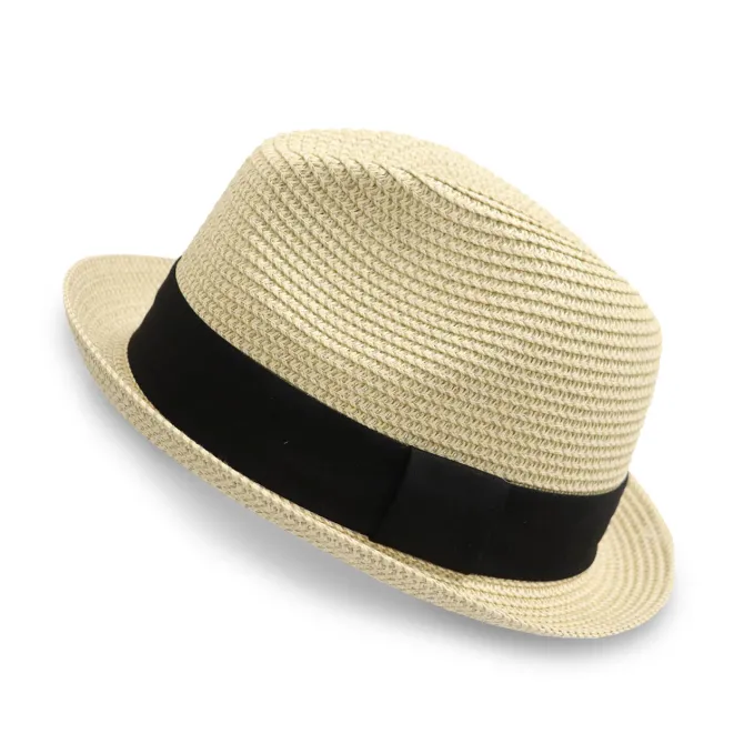 Natural Packable Fedora Hat, medium