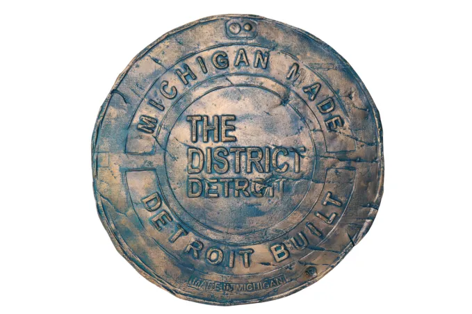 District of Detroit Round Plaque, Ceramic