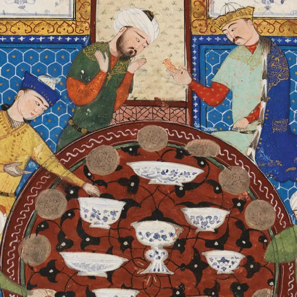 A Banquet Scene with Hormuz, Iran, detail